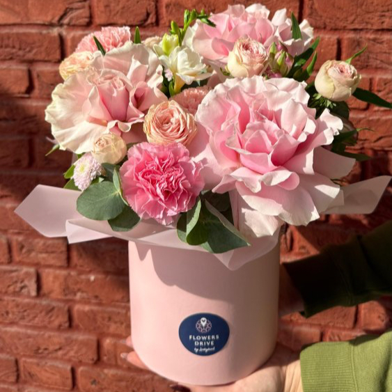 Kvetinový box - výber floristu, pink - Veľkosť: S