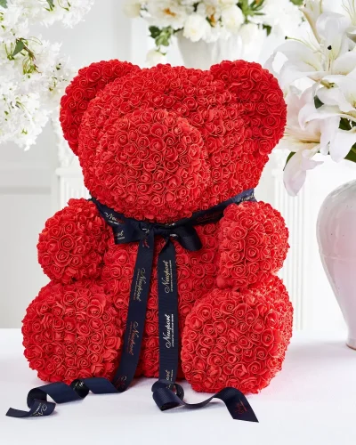 Luxury Rose Bear – red