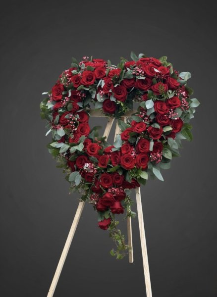 Exkluzívne smútočné SRDCE - červené