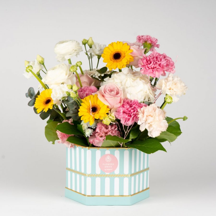 farebný kvetinový box