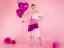 Fóliový balón - Srdce 45cm, ružový