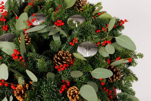 Adventný veniec - Čarovné Vianoce - Variant aranžmánu: so sviečkami