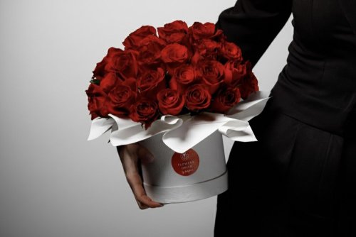 Kvetinový box - Perfect love, červené