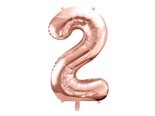 Fóliový balón číslo ''2'' - Farba: Rose Gold, Plnenie balónov: Naplnený héliom Fóliový balón číslo ''2'' - Farba: Rose Gold, Plnenie balónov: Naplnený héliom