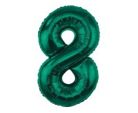 Fóliový balón číslo ''8'' - Farba: Zelená, Plnenie balónov: Naplnený héliom