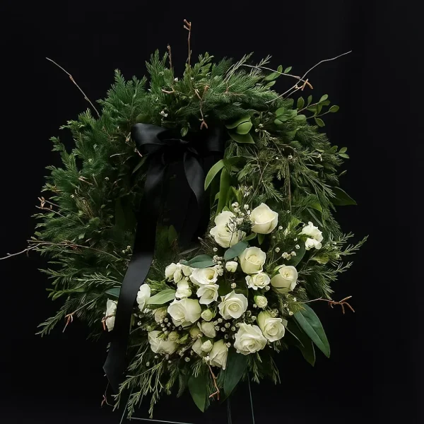 Elegantný smútočný veniec - Veľkosť: M