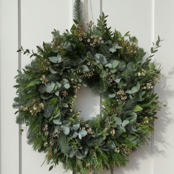 Exkluzívny vianočný veniec na dvere - WelcomeXmas, prírodný - Veľkosť: L