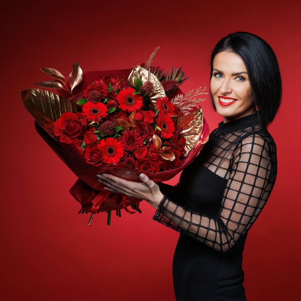 Exkluzívny Výber floristu - RED&GOLD - Veľkosť: XL