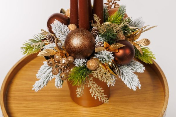 Adventný aranžmán - Vianoce, hnedý