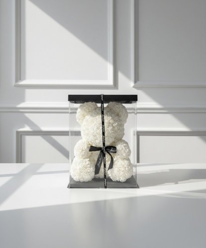 Luxury Rose Bear – white