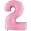 Fóliový balón číslo ''2" - 102 cm - Farba: Ružová, Plnenie balónov: Naplnený vzduchom
